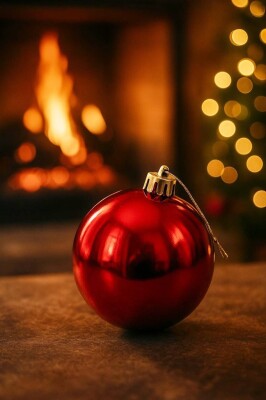 Beysüs Yılbaşı Çam Ağacı Süsü Cici Top 15 cm Kırmızı - 2