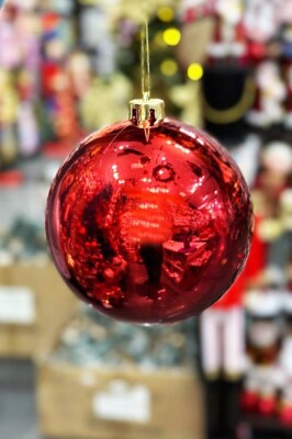 Beysüs Yılbaşı Çam Ağacı Süsü Cici Top 15 cm Kırmızı - 4