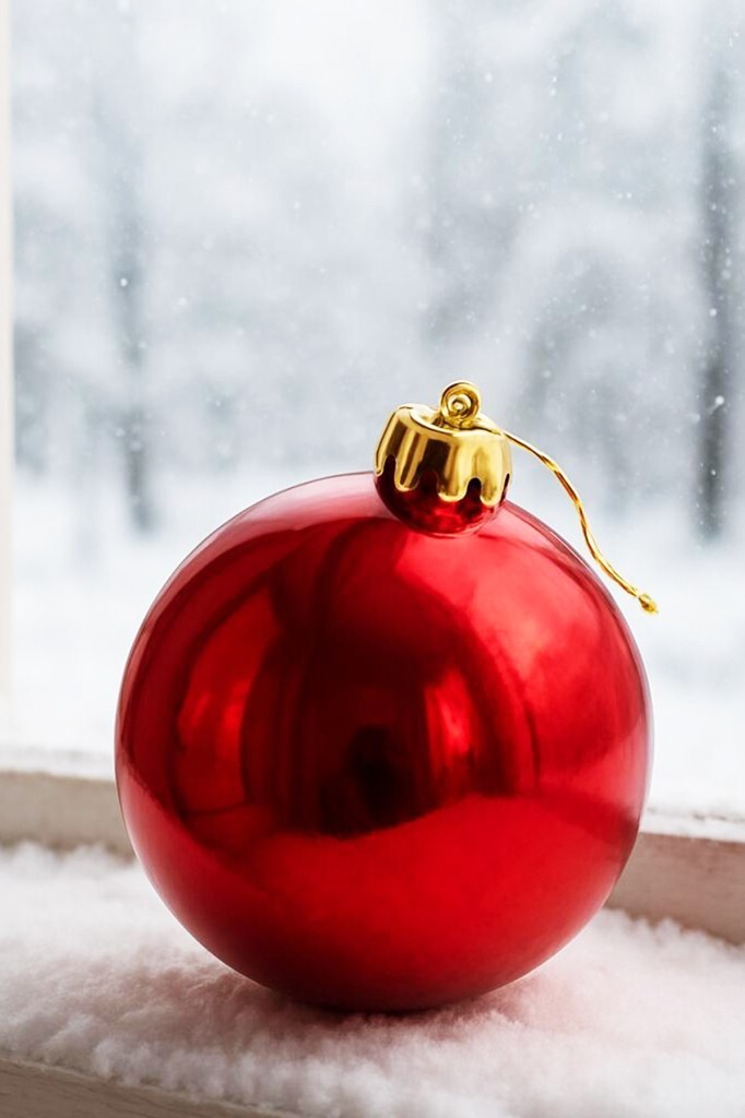 Beysüs Yılbaşı Çam Ağacı Süsü Cici Top 15 cm Kırmızı - 1