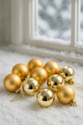 Beysüs Yılbaşı Çam Ağacı Süsü Cici Top 4 cm 12'li Altın - Beysüs