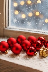 Beysüs Yılbaşı Çam Ağacı Süsü Cici Top 4 cm 12'li Kırmızı - Beysüs