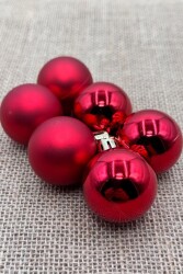 Beysüs Yılbaşı Çam Ağacı Süsü Cici Top 4 cm 6 lı Kırmızı - 3