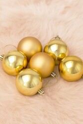 Beysüs Yılbaşı Çam Ağacı Süsü Cici Top 6 cm 6 lı Gold - 2