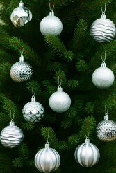 Beysüs Yılbaşı Çam Ağacı Süsü Cici Top Özel Paketli 6 cm 12 li Gümüş - 2