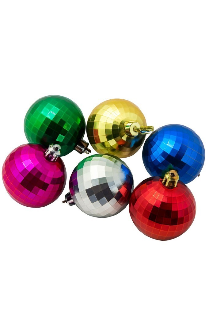 Beysüs Yılbaşı Çam Ağacı Süsü Cici Top Renkli Disko Topu 6 Lı 5 cm - 2