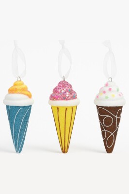 Beysüs Yılbaşı Çam Ağacı Süsü Dondurma 3’lü Set - 3