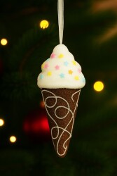 Beysüs Yılbaşı Çam Ağacı Süsü Dondurma Kahverengi Beyaz - Beysüs