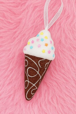 Beysüs Yılbaşı Çam Ağacı Süsü Dondurma Kahverengi Beyaz - 2