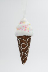 Beysüs Yılbaşı Çam Ağacı Süsü Dondurma Kahverengi Beyaz - 3