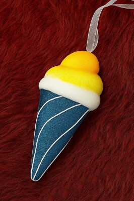 Beysüs Yılbaşı Çam Ağacı Süsü Dondurma Mavi Beyaz - 2