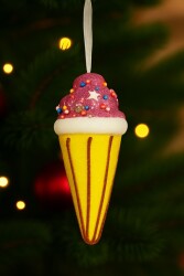 Beysüs Yılbaşı Çam Ağacı Süsü Dondurma Sarı - Beysüs