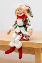 Beysüs Yılbaşı Çam Ağacı Süsü Elf Sevimli Elf Kırmızı Yeşil Beyaz - 4