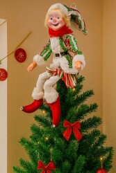 Beysüs Yılbaşı Çam Ağacı Süsü Elf Sevimli Elf Kırmızı Yeşil Beyaz - 5