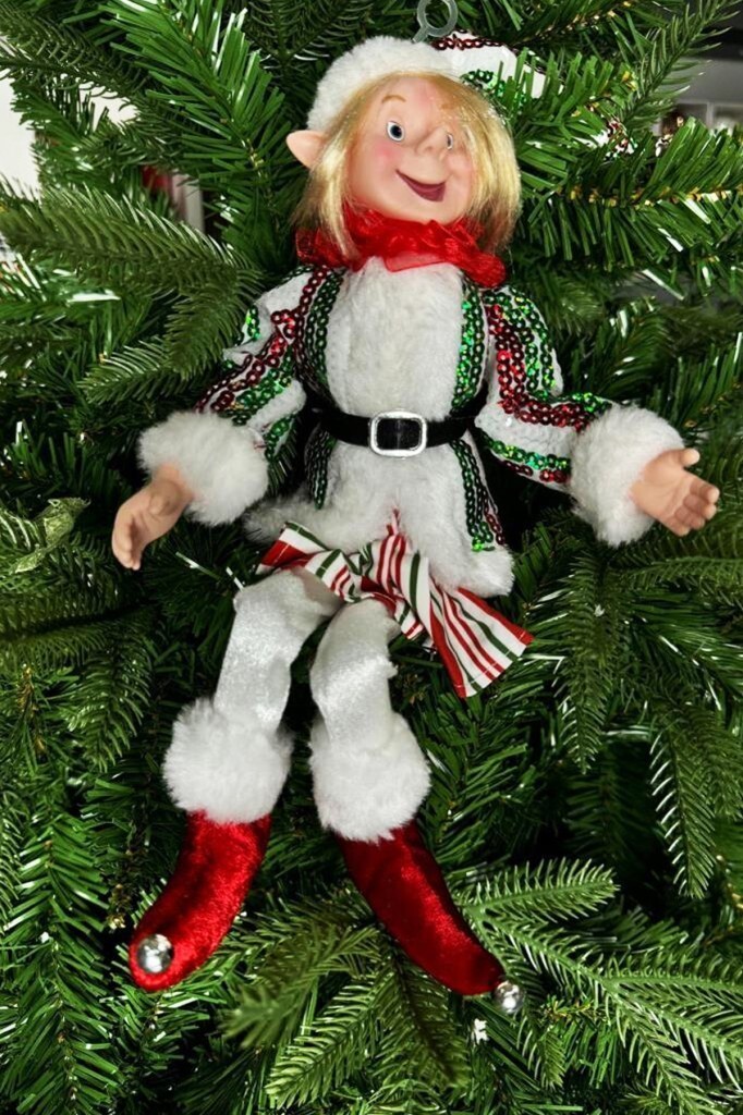 Beysüs Yılbaşı Çam Ağacı Süsü Elf Sevimli Elf Kırmızı Yeşil Beyaz - 3