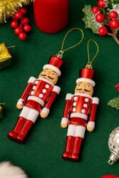 Beysüs Yılbaşı Çam Ağacı Süsü Fındıkkıran Asker 2 li Kırmızı - Beysüs