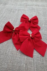 Beysüs Yılbaşı Çam Ağacı Süsü Fiyonk 3 lü 10 cm Kırmızı - 6