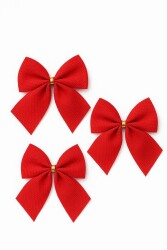 Beysüs Yılbaşı Çam Ağacı Süsü Fiyonk 3 lü 10 cm Kırmızı - Beysüs