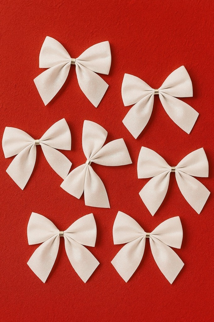 Beysüs Yılbaşı Çam Ağacı Süsü Fiyonk Beyaz 6 Lı 8 cm - 3