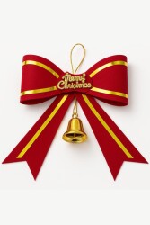 Beysüs Yılbaşı Çam Ağacı Süsü Fiyonk Kırmızı Merry Christmas - 3