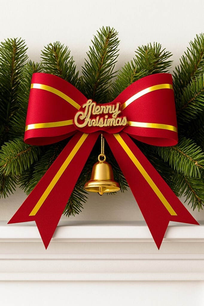 Beysüs Yılbaşı Çam Ağacı Süsü Fiyonk Kırmızı Merry Christmas - Beysüs