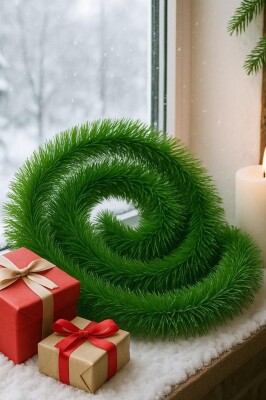 Beysüs Yılbaşı Çam Ağacı Süsü Garland Yeşil 2 m - 3