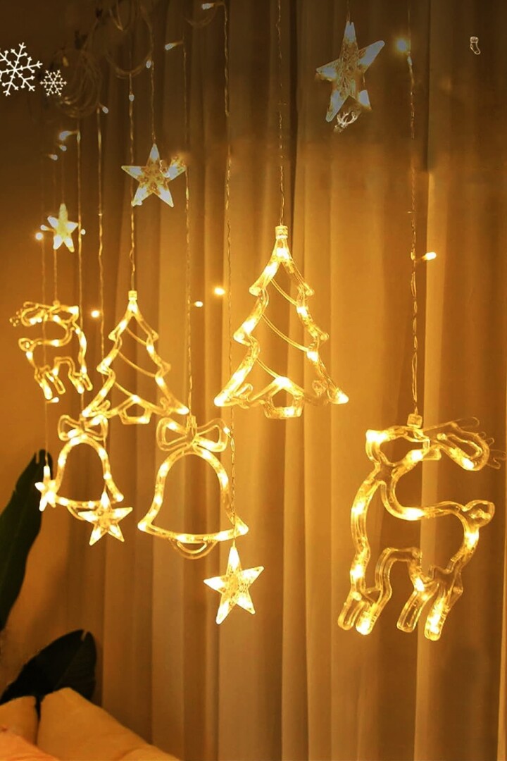 Beysüs Yılbaşı Çam Ağacı Süsü Geyik Ağaç ve Zil Perde Led Gün Işığı - Beysüs