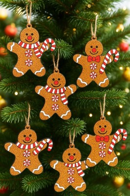 Beysüs Yılbaşı Çam Ağacı Süsü Ginger 6 lı 10 cm - 1