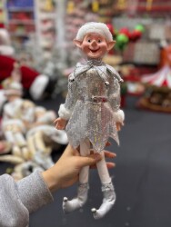 Beysüs Yılbaşı Çam Ağacı Süsü Gümüş Elf Figürü 36 cm - Beysüs