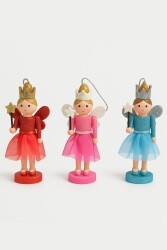 Beysüs Yılbaşı Çam Ağacı Süsü Kanatlı Prenses 3 lü 12 cm Rnk001 - 2