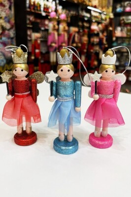 Beysüs Yılbaşı Çam Ağacı Süsü Kanatlı Prenses 3 lü 12 cm Rnk001 - 3