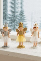 Beysüs Yılbaşı Çam Ağacı Süsü Kanatlı Prenses 3 lü 12 cm Rnk002 - Beysüs