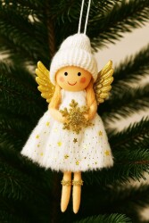 Beysüs Yılbaşı Çam Ağacı Süsü Kar Meleği Altın Kanat Altın Kartanesi - Beysüs