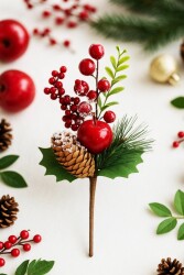 Beysüs Yılbaşı Çam Ağacı Süsü Kokina Büyük Elma Kozalak - Beysüs