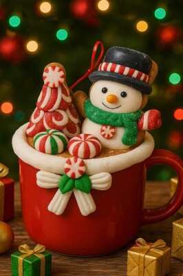 Beysüs Yılbaşı Çam Ağacı Süsü Kupa Cup Cake Kardan Adam - 2