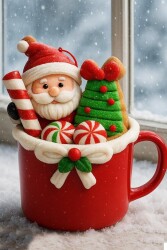 Beysüs Yılbaşı Çam Ağacı Süsü Kupa Cup Cake Noel Baba - Beysüs