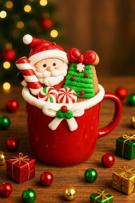 Beysüs Yılbaşı Çam Ağacı Süsü Kupa Cup Cake Noel Baba - 2