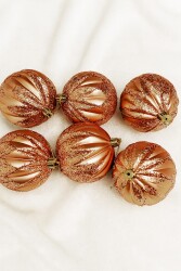 Beysüs Yılbaşı Çam Ağacı Süsü Line Shine Rosegold Top 8 cm 6’lı - 3