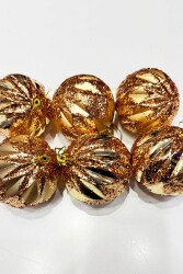 Beysüs Yılbaşı Çam Ağacı Süsü Line Shine Rosegold Top 8 cm 6’lı - 4