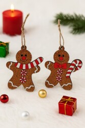 Beysüs Yılbaşı Çam Ağacı Süsü Lüks Atkılı Ginger İkili - Beysüs