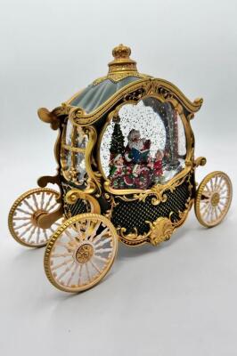 Beysüs Yılbaşı Çam Ağacı Süsü Masa Dekoru Işıklı Müzikli At Arabası Noel Baba - 3