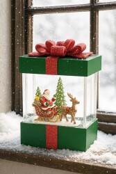 Beysüs Yılbaşı Çam Ağacı Süsü Masa Dekoru Işıklı Müzikli Hediye Paketi Müzik Kutusu Yeşil - Beysüs