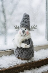 Beysüs Yılbaşı Çam Ağacı Süsü Masa Dekoru Şans Yumağı Gri Geyik - Beysüs