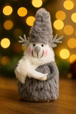 Beysüs Yılbaşı Çam Ağacı Süsü Masa Dekoru Şans Yumağı Gri Geyik - 3