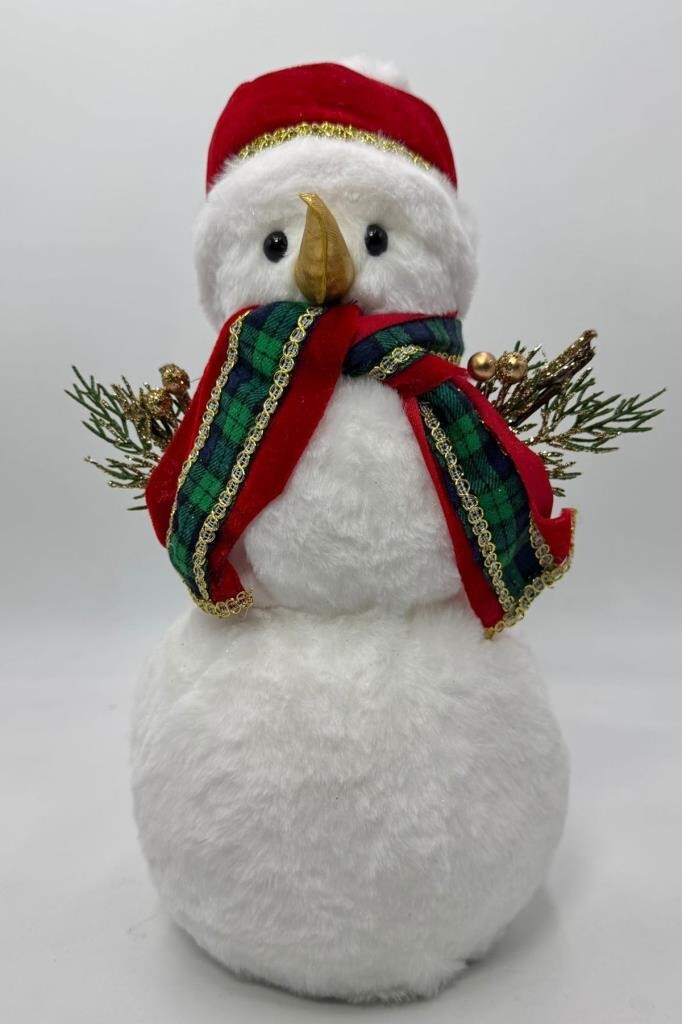 Beysüs Yılbaşı Çam Ağacı Süsü Masa Dekoru Sevimli Kardan Adam Kürklü - 3