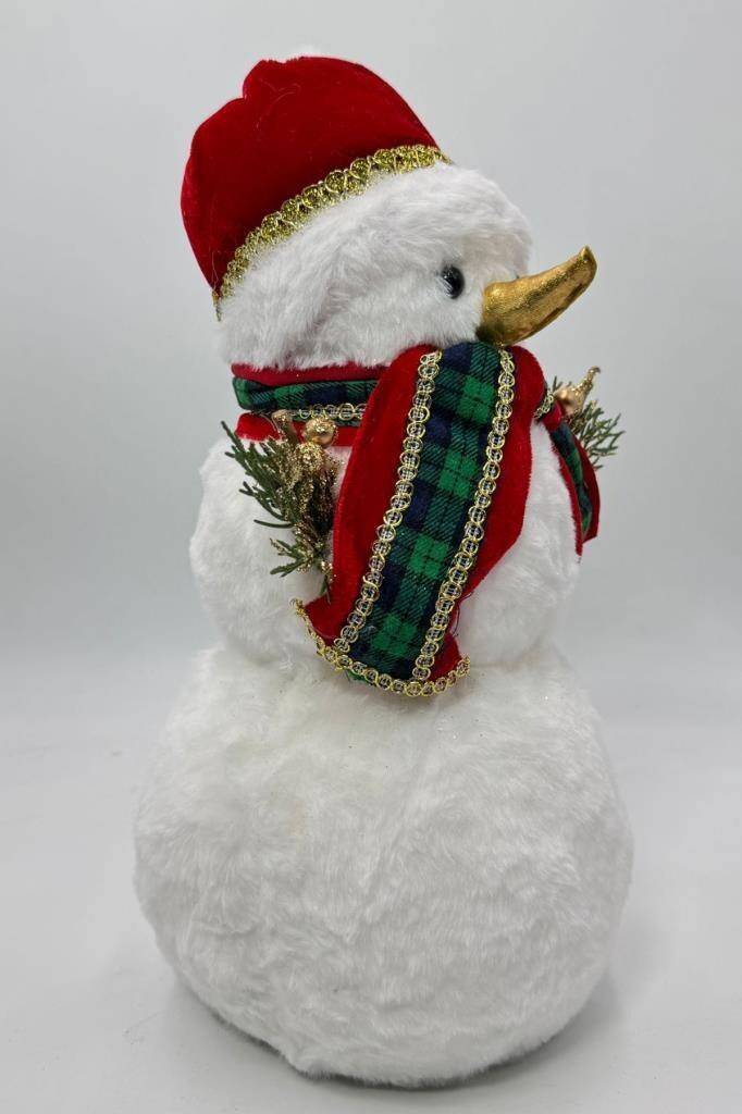 Beysüs Yılbaşı Çam Ağacı Süsü Masa Dekoru Sevimli Kardan Adam Kürklü - 4