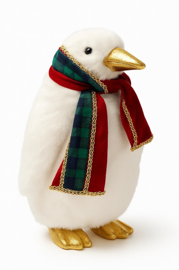 Beysüs Yılbaşı Çam Ağacı Süsü Masa Dekoru Sevimli Penguen Kürklü - 1