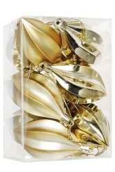 Beysüs Yılbaşı Çam Ağacı Süsü Parlak Gold Damla Cici Top 9 cm 2'li - 7