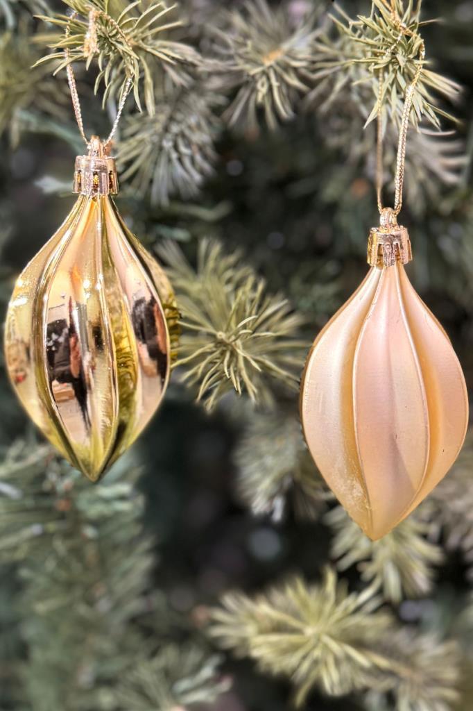 Beysüs Yılbaşı Çam Ağacı Süsü Parlak Gold Damla Cici Top 9 cm 2'li - 4