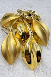 Beysüs Yılbaşı Çam Ağacı Süsü Parlak Gold Damla Cici Top 9 cm 6'lı - 4