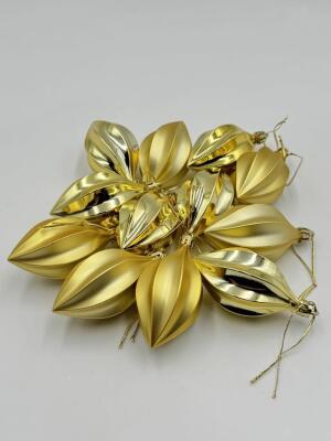 Beysüs Yılbaşı Çam Ağacı Süsü Parlak Gold Damla Cici Top 9 cm 6'lı - 5